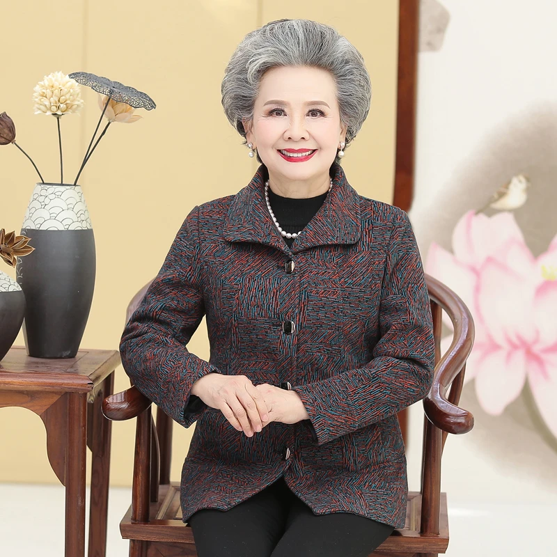 中老年人秋装女奶奶装春秋外套上衣服60岁80妈妈装长袖老太太外套