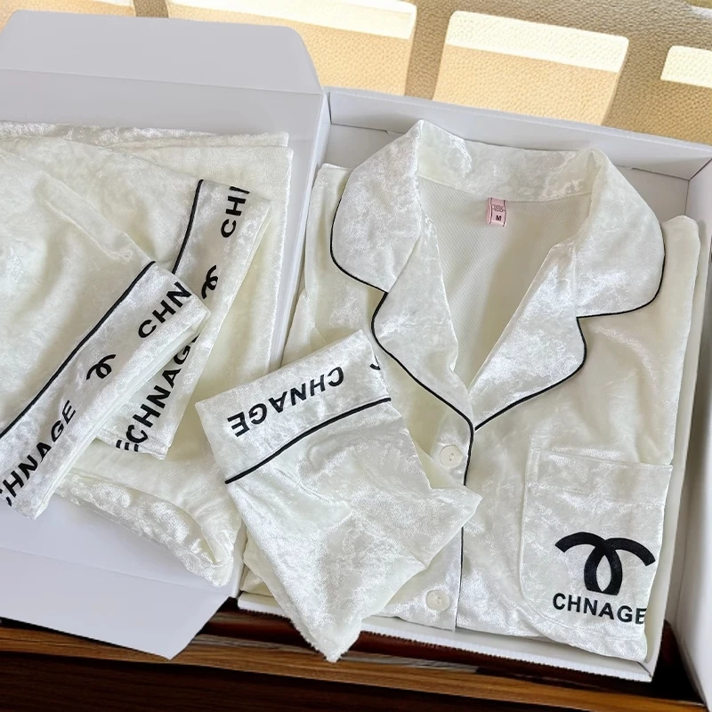 金丝绒睡衣女款冬季小香风2025年新款秋冬天女士套装高级感家居服