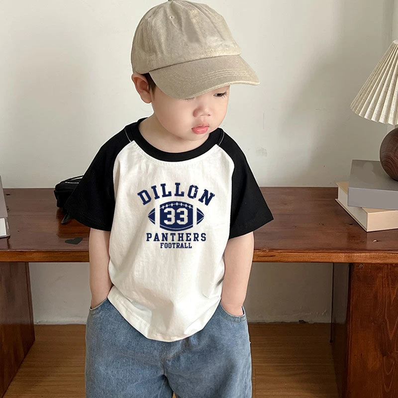 纯棉儿童短袖T恤新款夏季插肩拼色宝宝洋气韩版休闲半袖撞色上衣