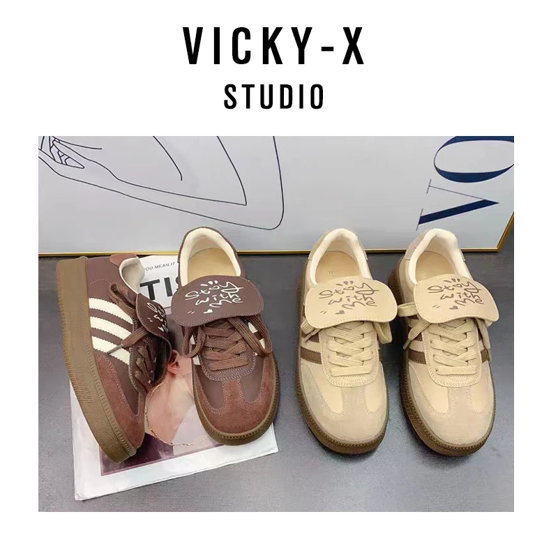 【焦糖玛奇朵】复古翻盖德迅板鞋女~松弛感 百搭