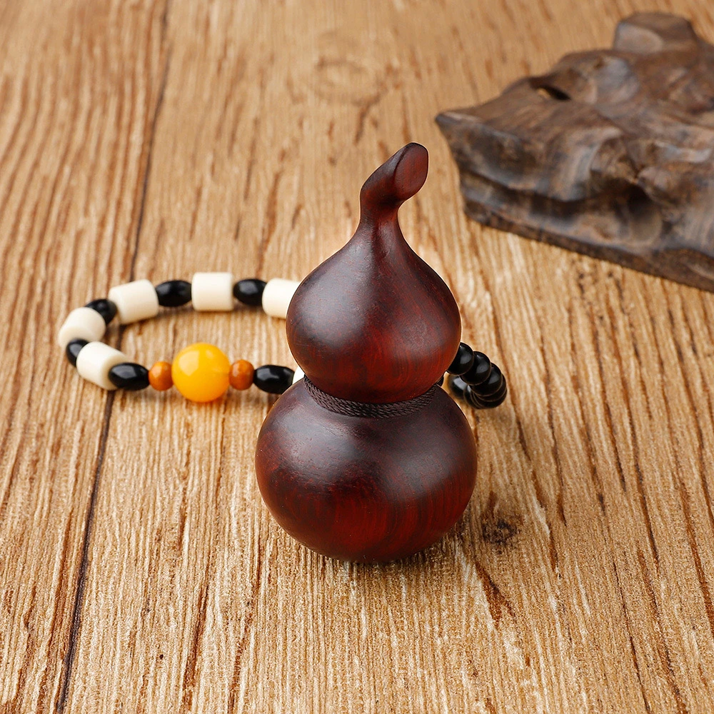 小叶紫檀【葫芦】实木雕刻手把件挂件车载挂饰随身文玩盘玩饰品摆件