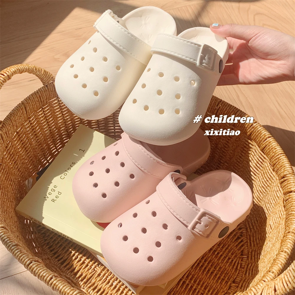ins潮软糯轻便亲子凉拖鞋夏季休闲户外百搭日系防滑EVA男女洞洞鞋