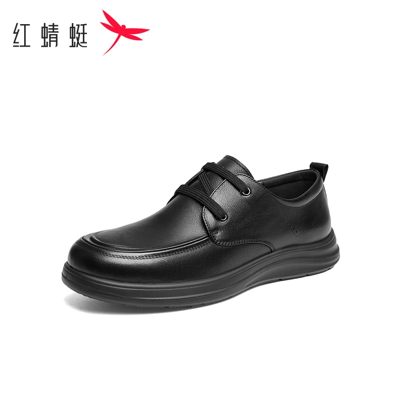 红蜻蜓休闲皮鞋男2025秋季新款真皮商务中年爸爸鞋舒适休闲男皮鞋
