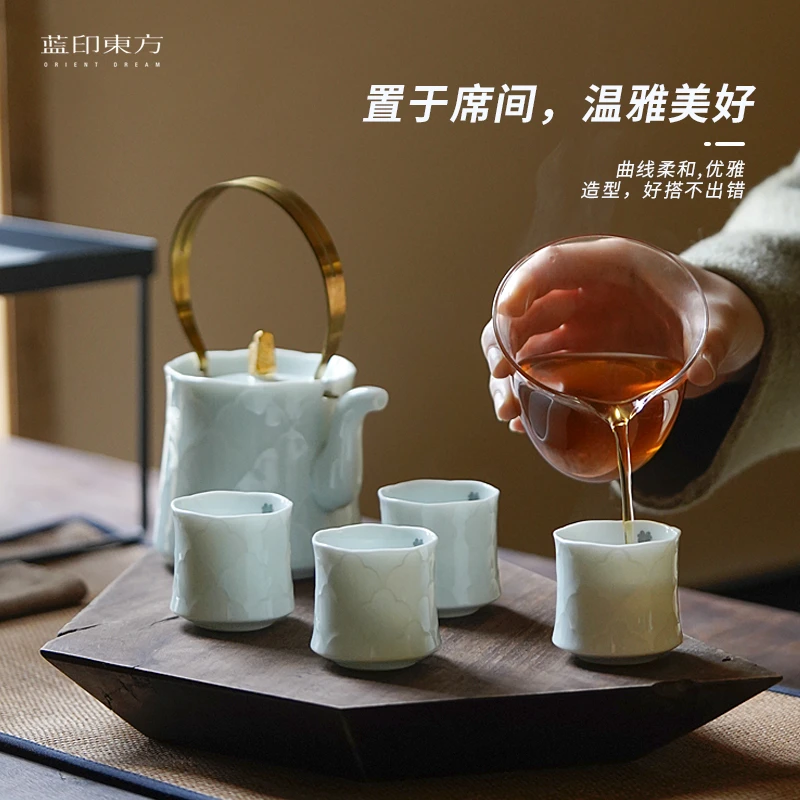 【陶溪川】国色天香·融光茶壶套组茶壶 *1公道杯*1 杯*4