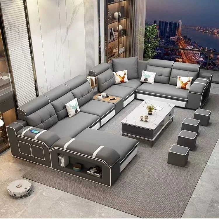 猫抓布沙发现代简约可拆洗大小户型科技布猫抓皮沙发组合整装家具