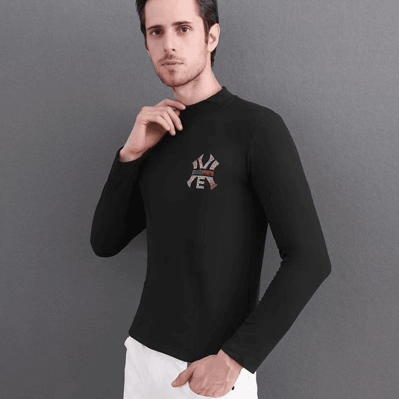 男士超密超弹半高领秋冬保暖长袖内搭打底衫NY248