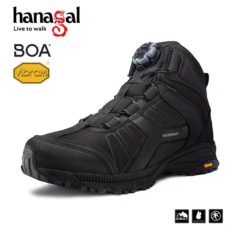 hanagal/悍戈天眼V底作战靴秋冬季中帮战术通勤靴Boa快速扣中帮鞋