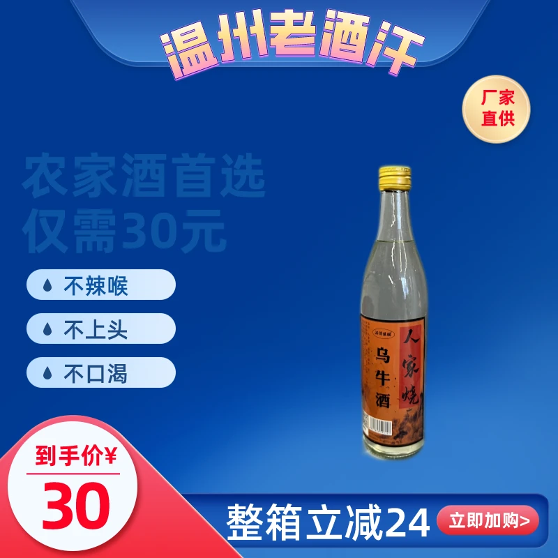 浔得佳酿江浙酒温州正宗米烧酒农家烧优质白酒52度纯粮52度500ml