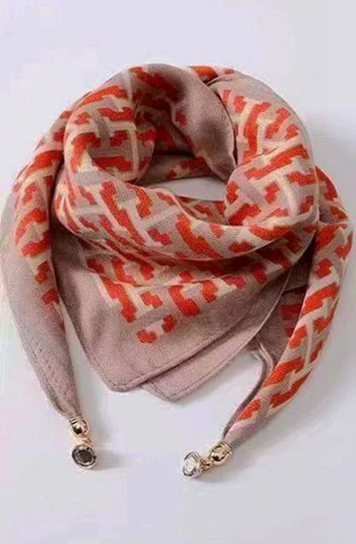 0002棉麻西铁石小方巾气质女针织时尚百搭双面格子韩版拼色洋气