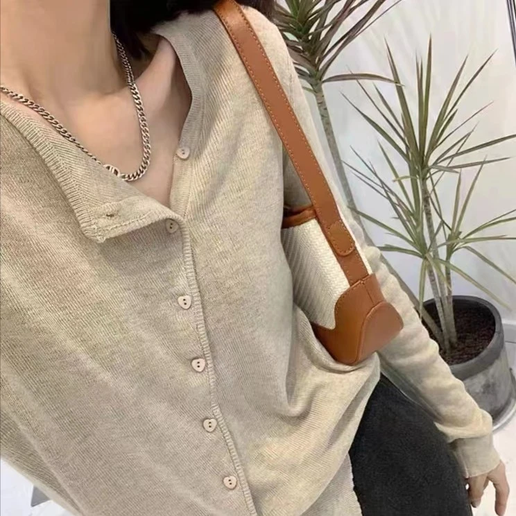 【绮可儿】时尚百搭针织开衫毛衣洋气秋冬新款女装薄款精致显瘦上衣