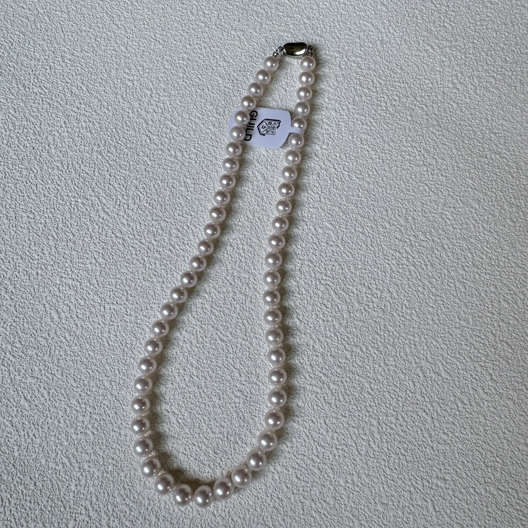 【如意】 X0062 淡水珍珠 7-8mm吉尔德五星胭脂繁花无核珍珠项链