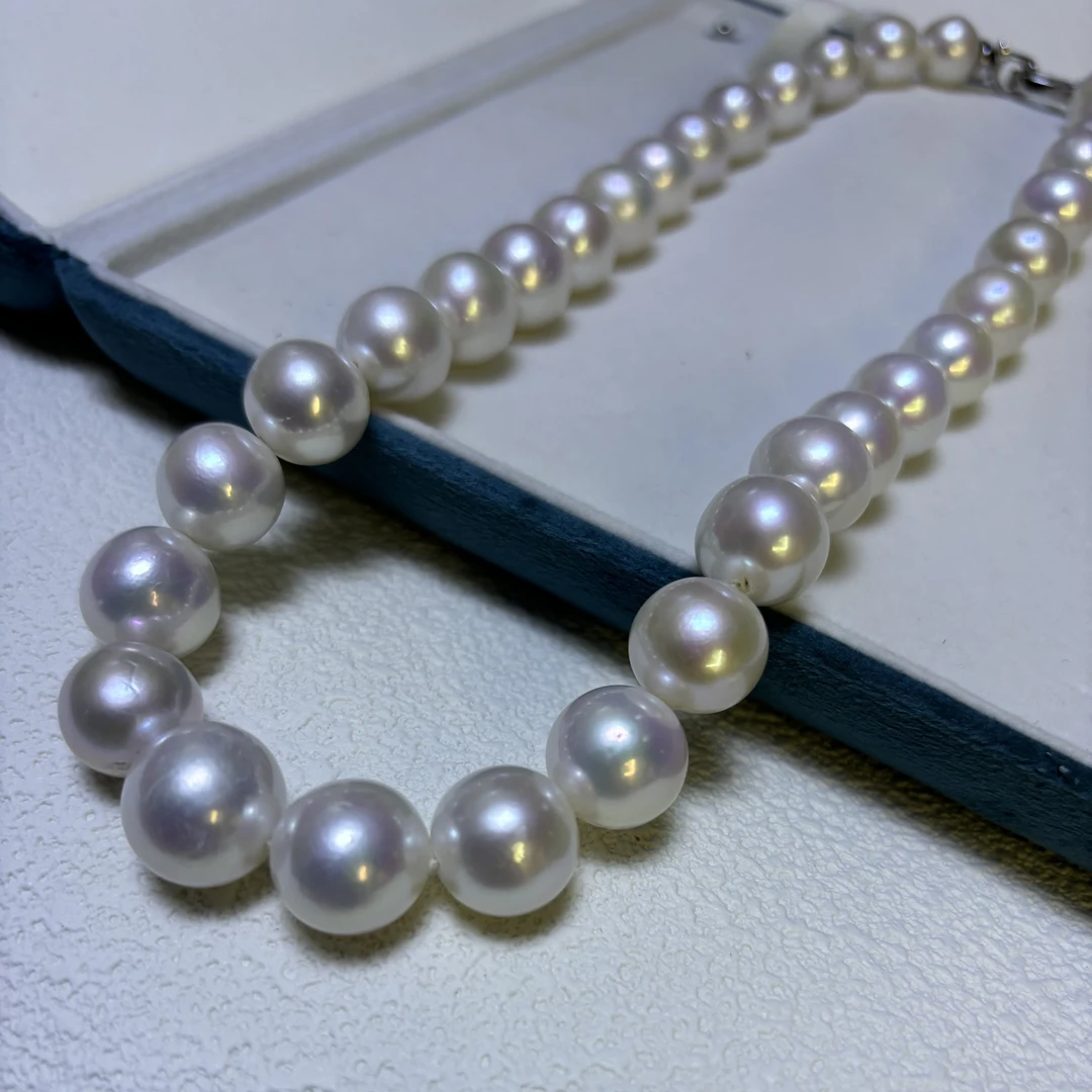 【如意】X0049 淡水珍珠 S925银 极光淡水大凤凰珍珠项链