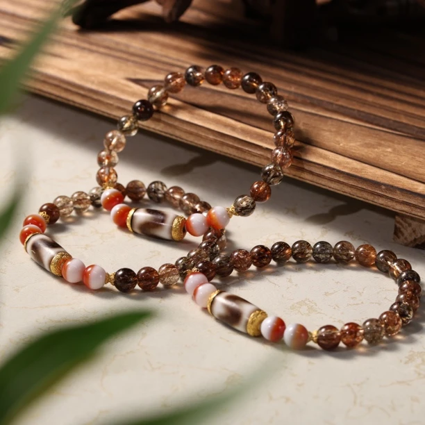 壹加小青|金镶牙牙玛瑙水晶手串多样性发货发一8285X