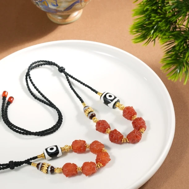 壹加师姐｜手工设计阿呆达洛黑白xm二玛瑙项链多样性发一7170D