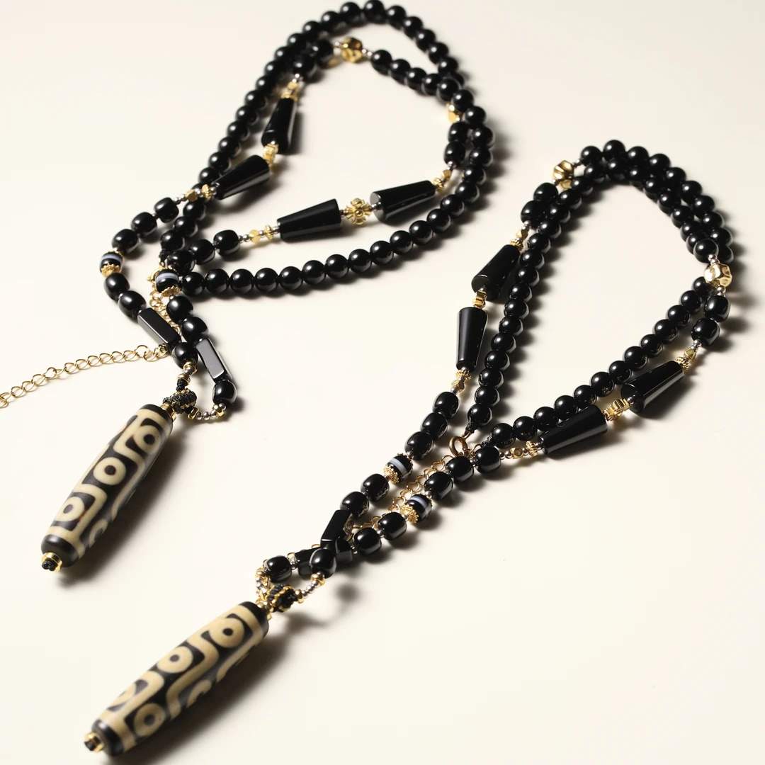 手工设计竖版九y玛瑙项链多样性发货发一个1418j