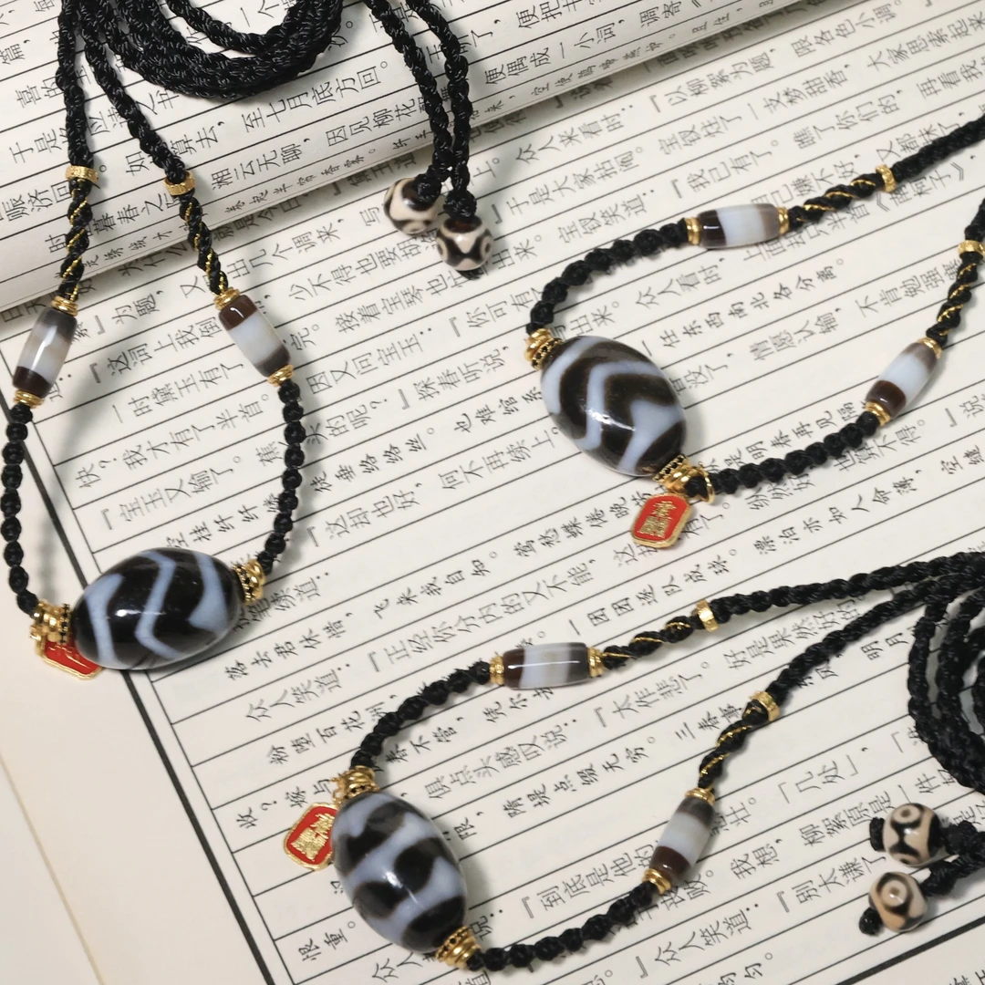 手工设计达洛双牙牙玛瑙项链多样性发货发一个