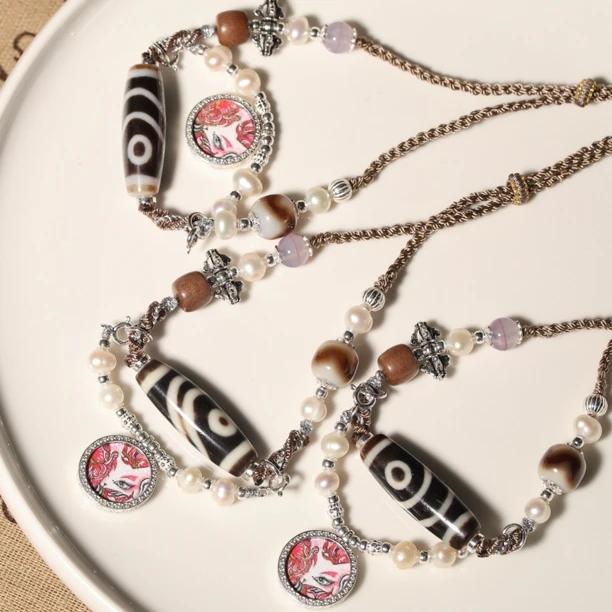 壹加｜手工设计聚缘彩虹二y小卡狐狐玛瑙项链多样性发货发一个