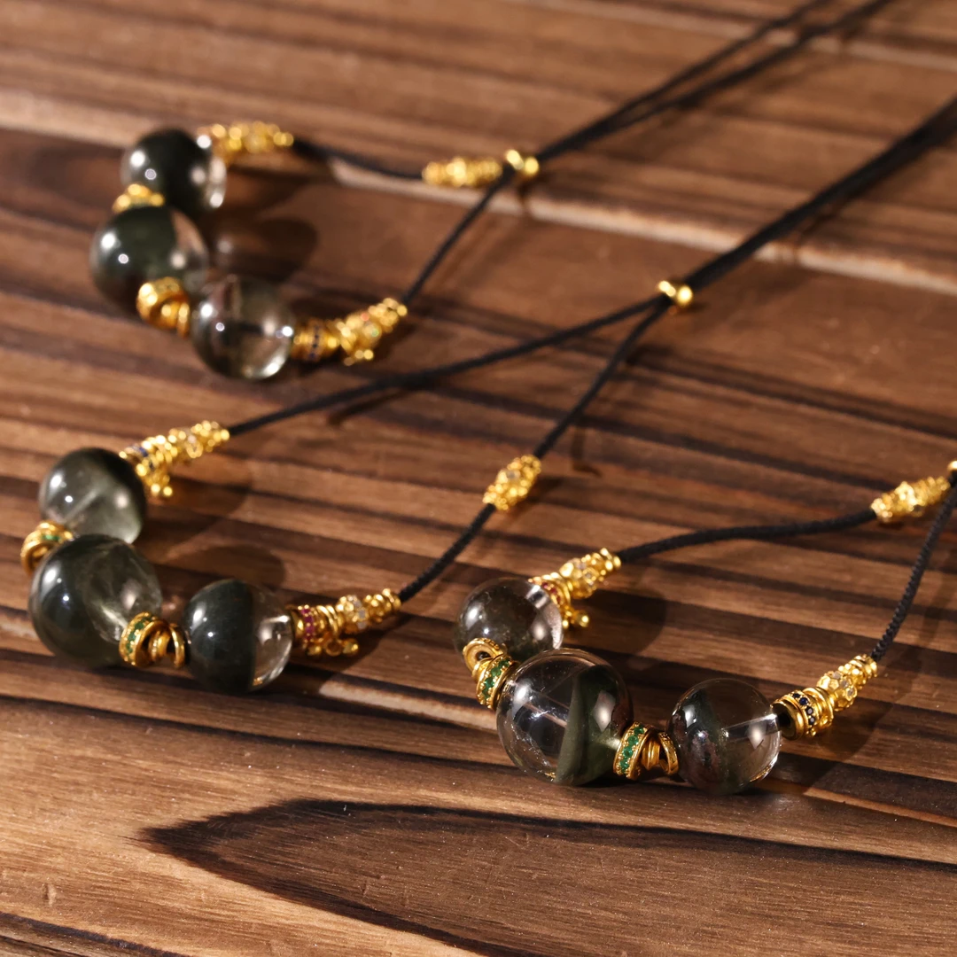 手工设计绿幽灵水晶项链多样性发货发一个9563M