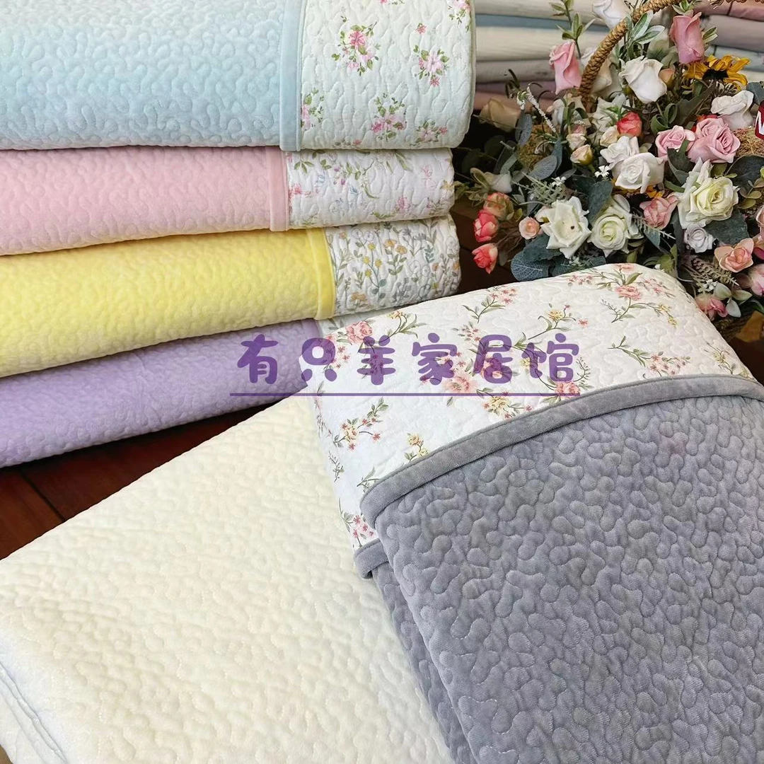 【韩系】轻奢纯色宝宝绒全棉床盖 多功能 双面 保暖 两用 床上用品