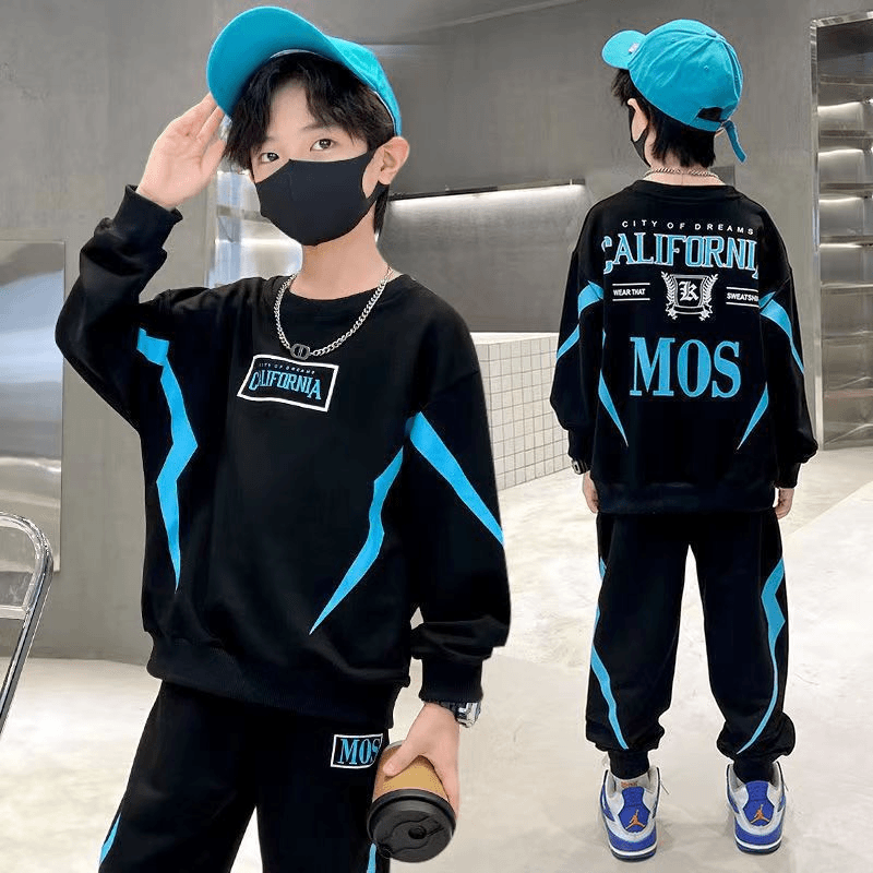 童装男童套装春秋季装2023新款中大儿童卫衣两件套休闲洋气韩版潮