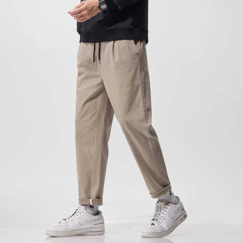 2024秋季新款裤子男款秋季新款休闲裤宽松直筒潮牌百搭束脚长裤子