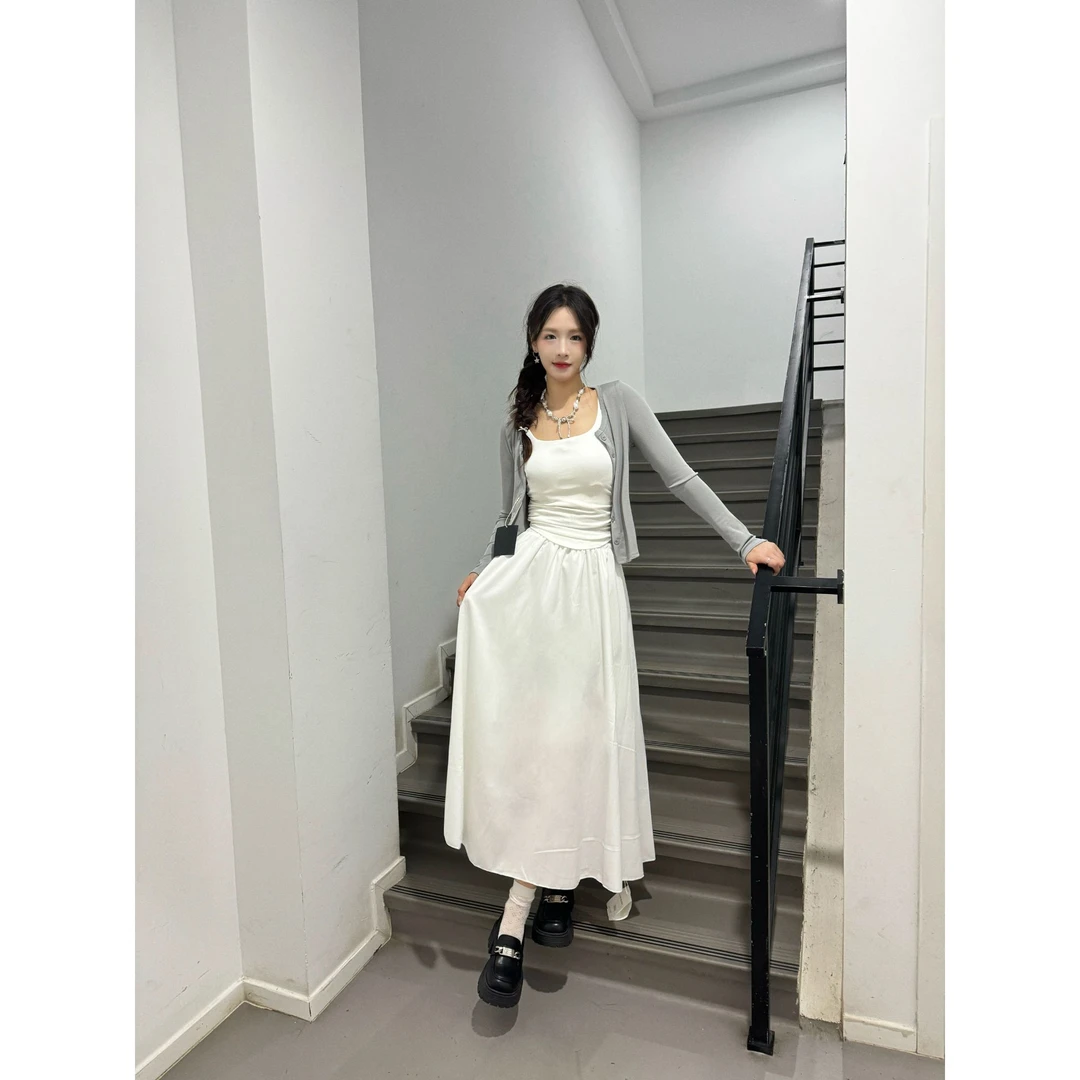【气质女装】时尚百搭气质早秋款2024半身裙显瘦气质白色（运费补贴）