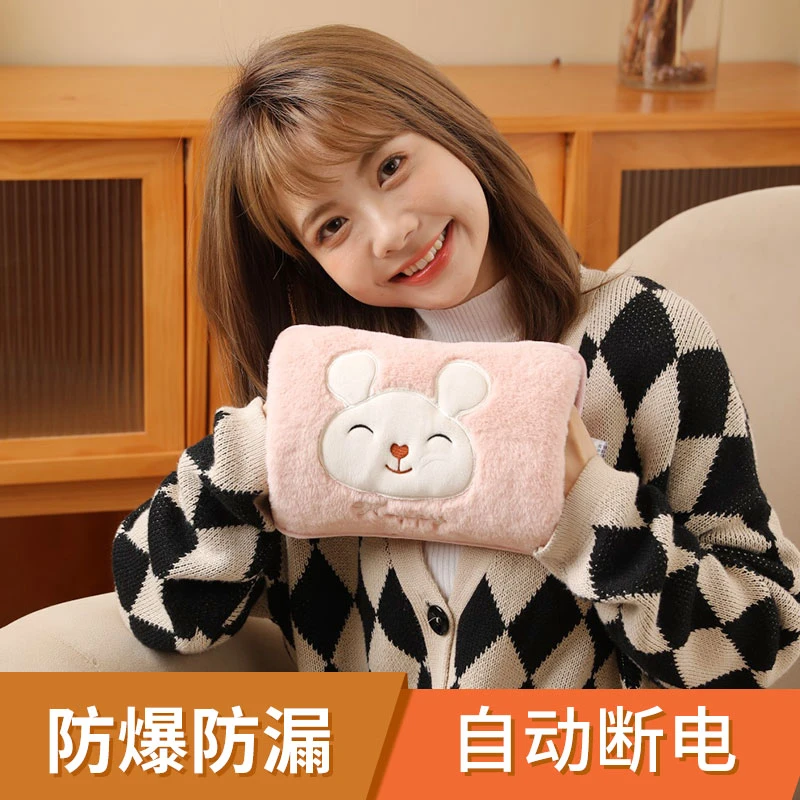 电热水袋充电式防爆暖手宝注水暖水袋电暖宝暖宫毛绒腰带自动女生