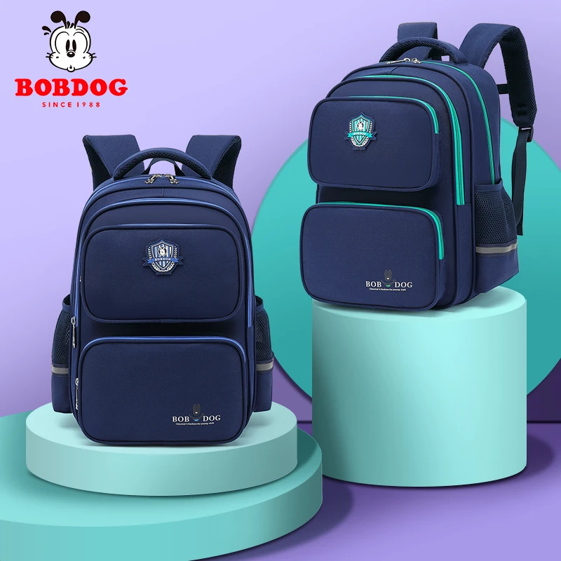 Bobdog/巴布豆男女童1-6年级小学生中学生男孩护脊超轻双肩包多色