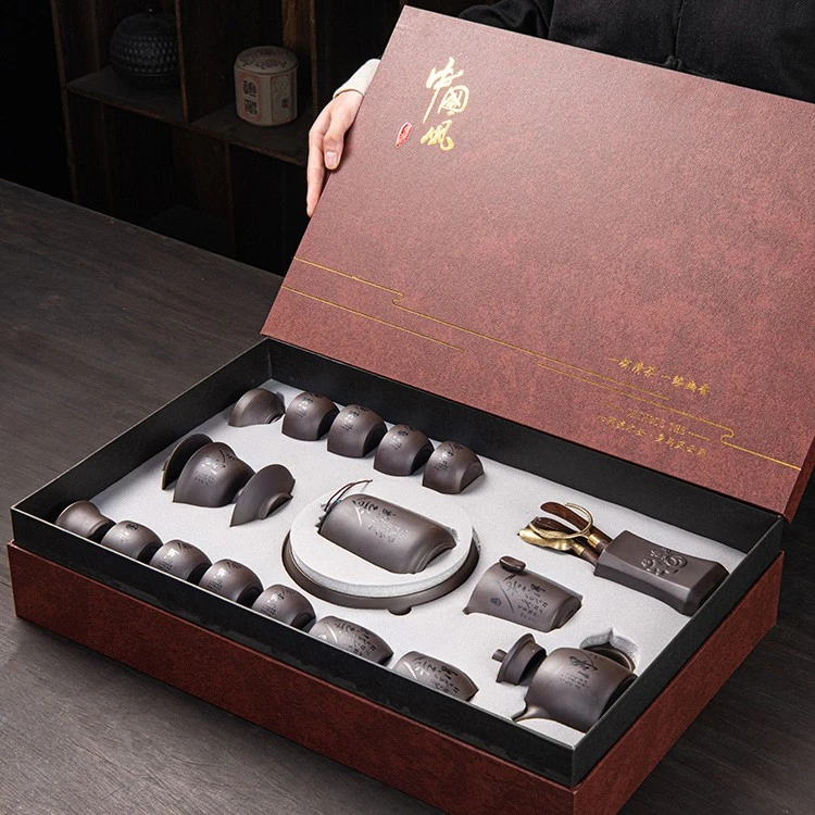 紫砂壶功夫茶具套装家用客厅整套茶壶茶杯礼盒轻奢手工送长辈礼品
