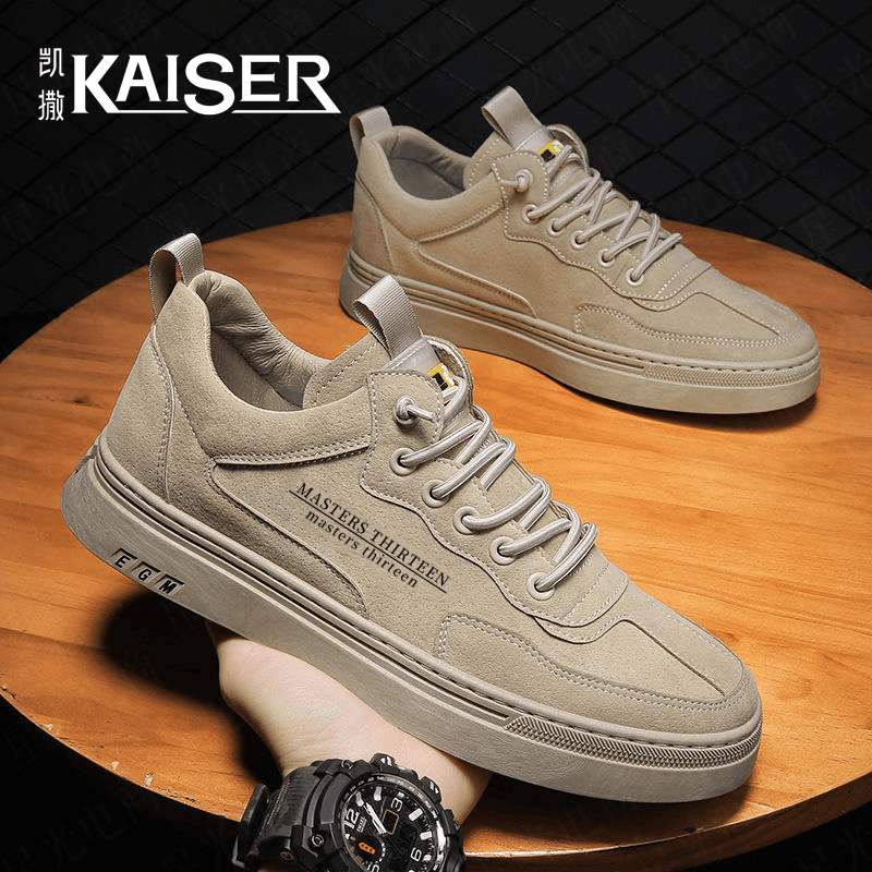 KAISER/凯撒·男鞋新款潮流休闲板鞋复古软底皮鞋男士平底运动板鞋