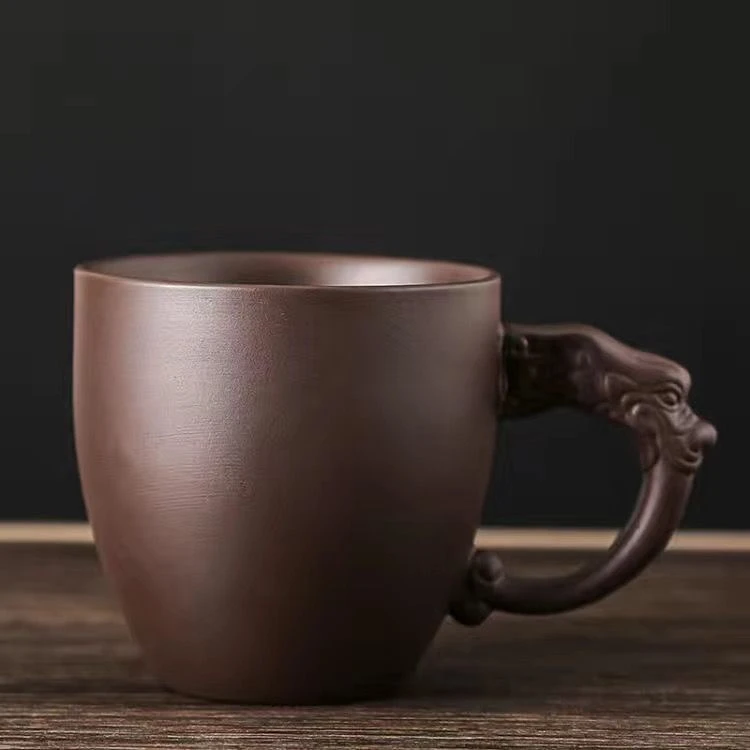 【清仓】紫砂防烫手带把主人杯品茗杯女士专用个人杯中式创意喝茶杯