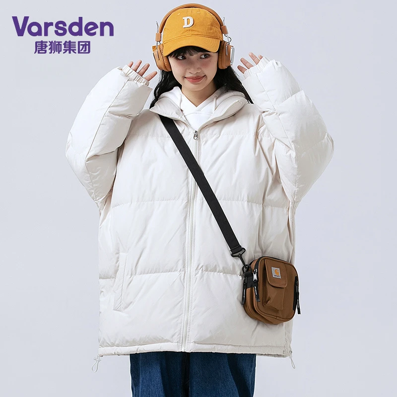 唐狮集团Varsden冬季情侣纯色立领棉衣男保暖美拉德纯色百搭棉服