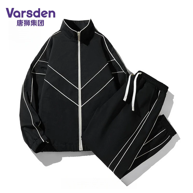 唐狮集团Varsden运动套装男秋季潮流时尚宽松休闲外套卫裤两件套
