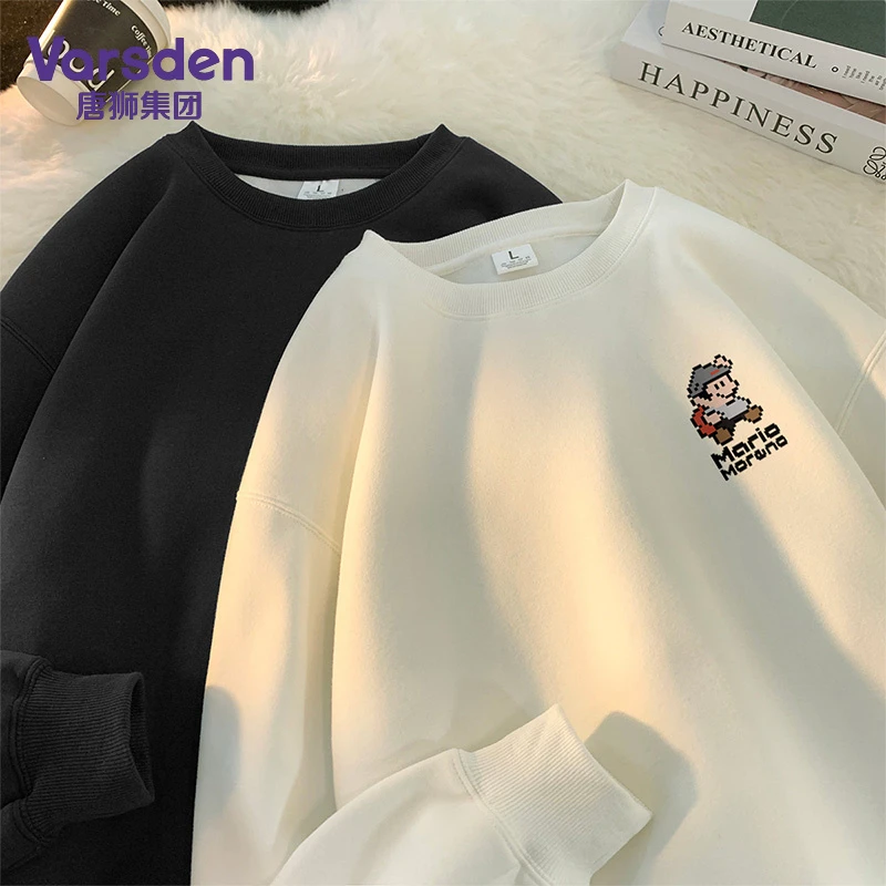 唐狮集团Varsden卡通印花卫衣男秋季新款潮流打底衫休闲大码外套