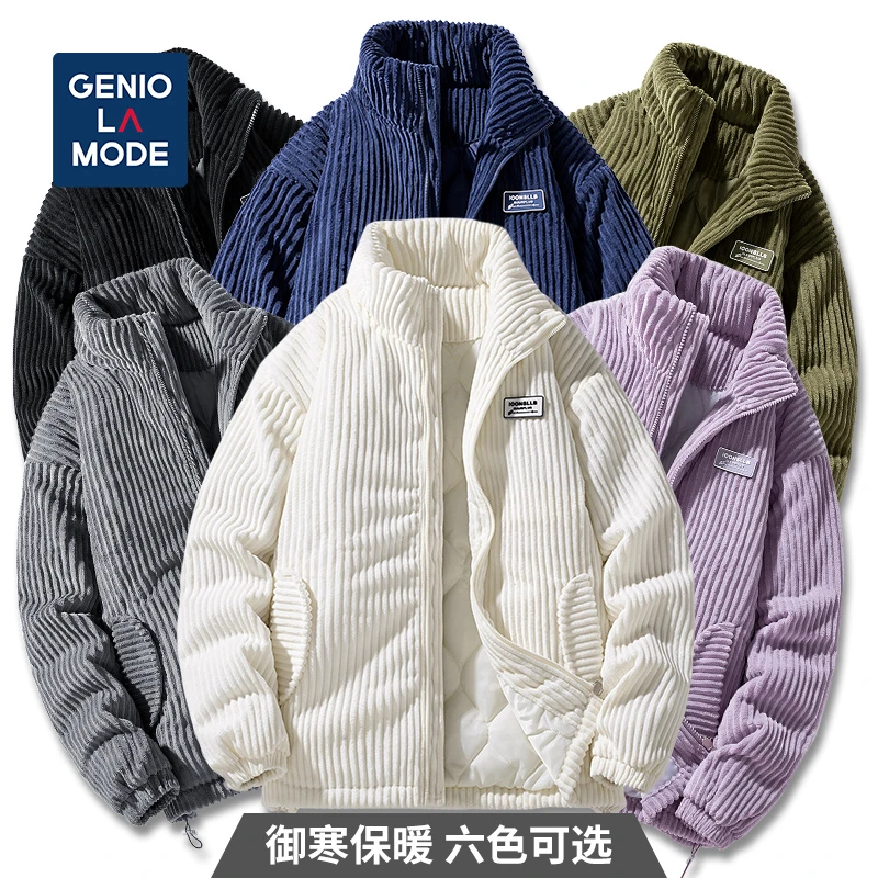 GENIO  LAMODE【集团品牌】冬季男棉衣情侣立领港风雪尼尔加厚外