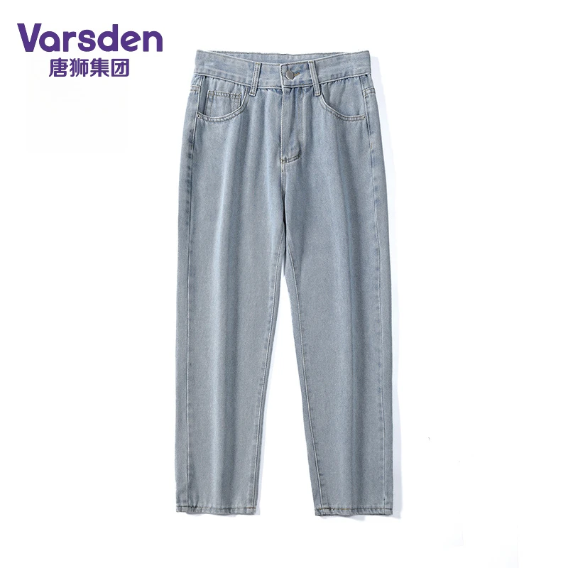 唐狮集团Varsden休闲水洗牛仔裤男潮流夏季薄款宽松百搭直筒裤子