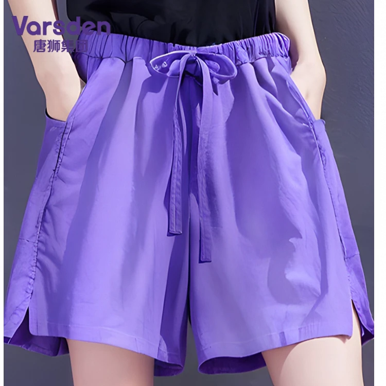 唐狮集团Varsden夏季纯色五分短裤男女同款大码宽松外穿休闲裤子