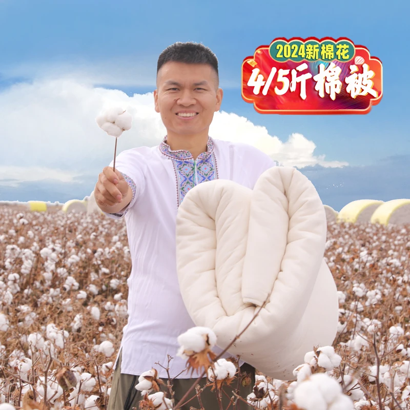 【4斤/5斤-多送1斤】新疆棉被棉花被全棉被芯床垫被褥子冬季加厚
