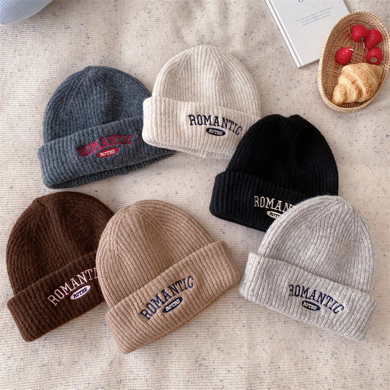 【小首尔】儿童帽子宝宝字母保暖毛线帽潮针织帽男女童韩版套头帽