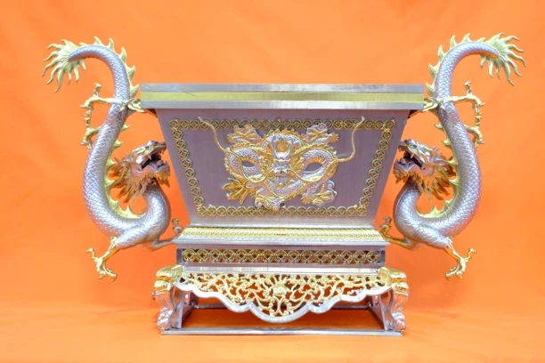 宏达臻锡手工香炉真龙耳马槽炉中式复古供奉专用