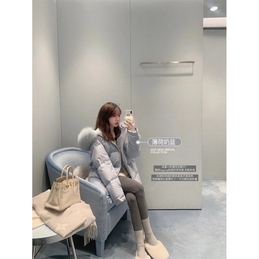 金蘑菇菇 MilkCream 小奶糖 / 22国标95绒子+白狐毛领羽绒服冬季