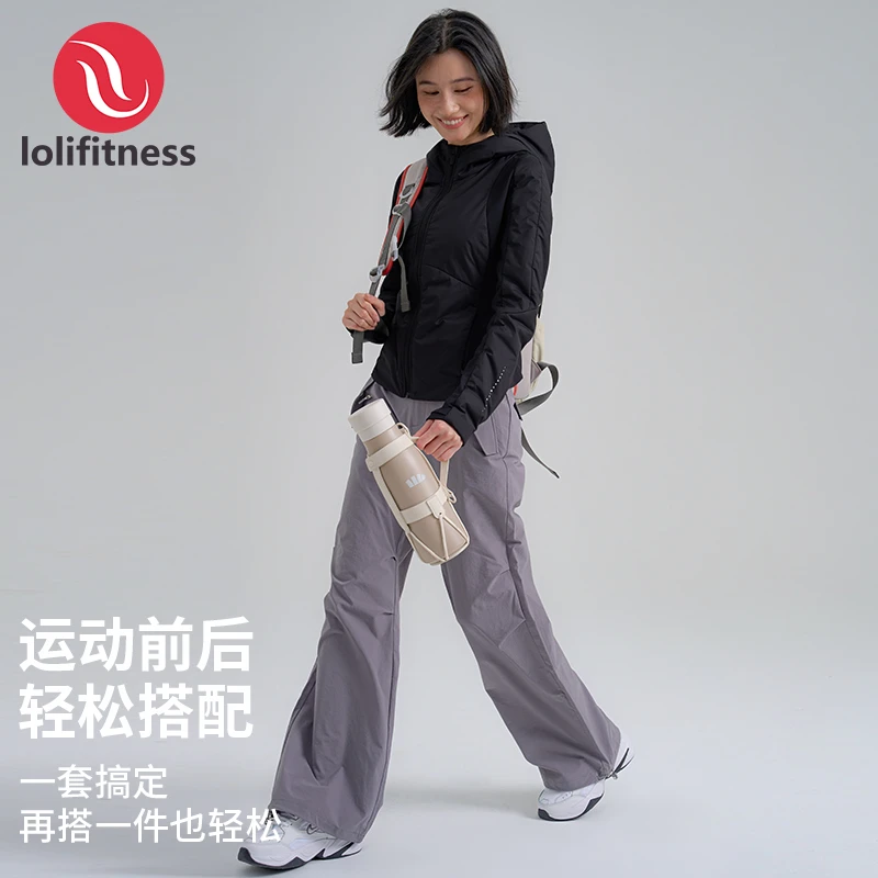 女款运动外套夹克冬季外穿保暖轻薄棉服连帽休闲修身显瘦跑步纯色