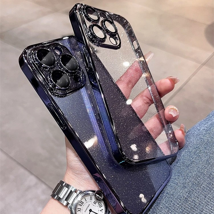 适用于苹果15电镀星空闪钻iPhone16网红女款14镜头全包13保护套12