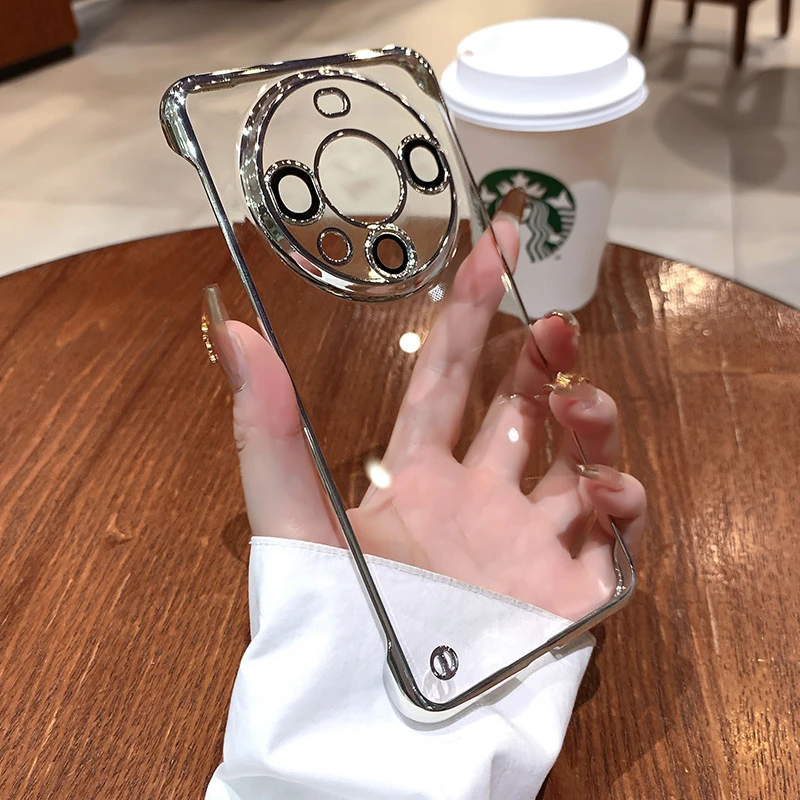 华为Mate60Pro全包P60电镀无边框50简约高级感自带镜头膜手机硬壳