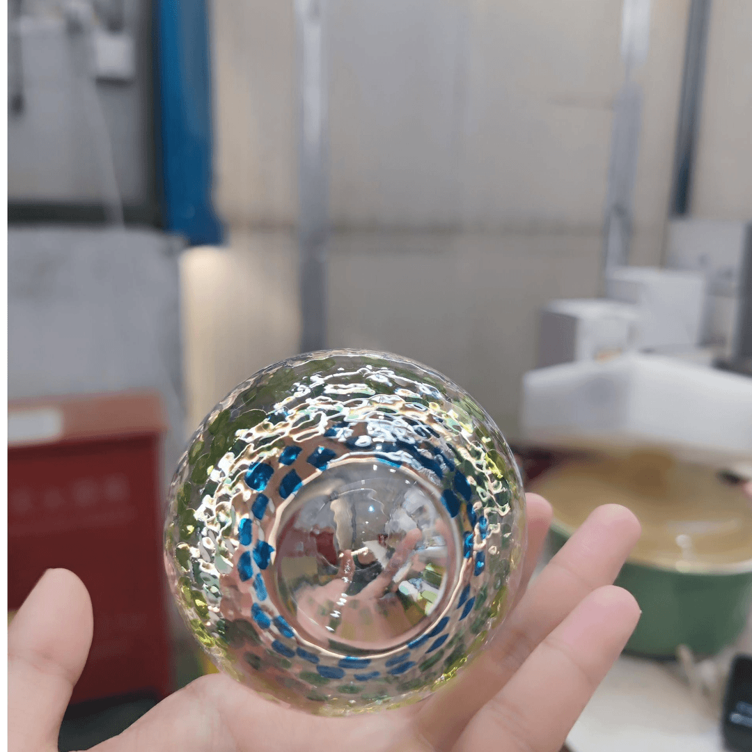 明尚德只此青绿粉色杯川杯只此青绿/樱粉星空水晶玻璃杯