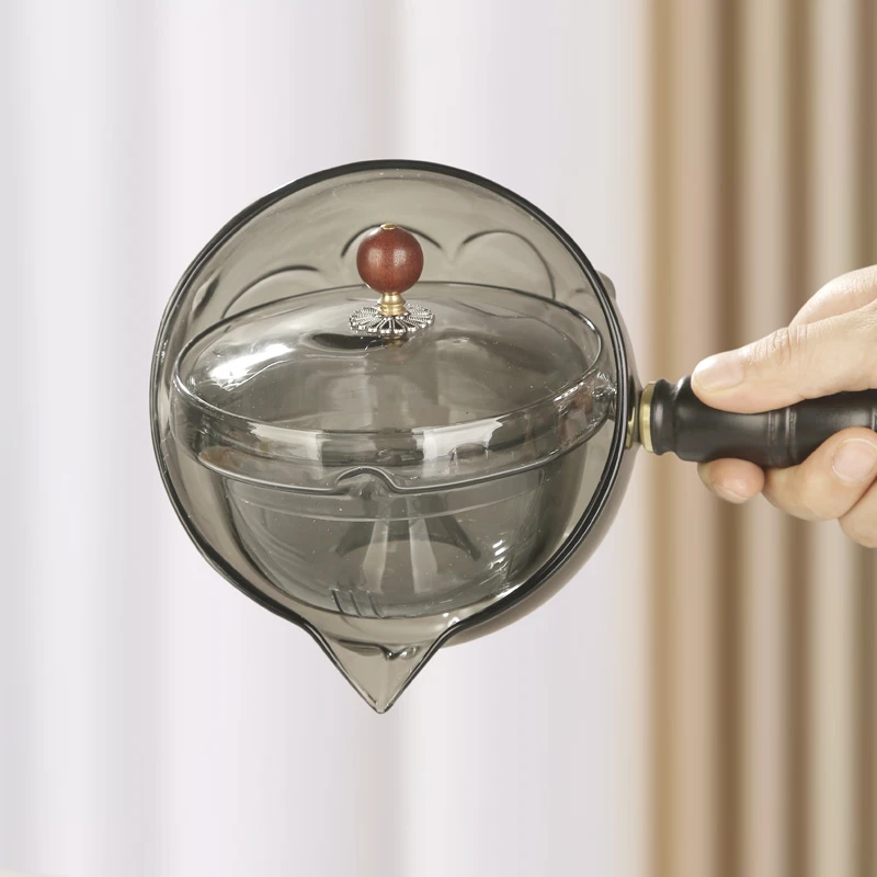 明尚德莲花逍遥壶800ml泡茶壶网红透明多功能家用创意大容量简约