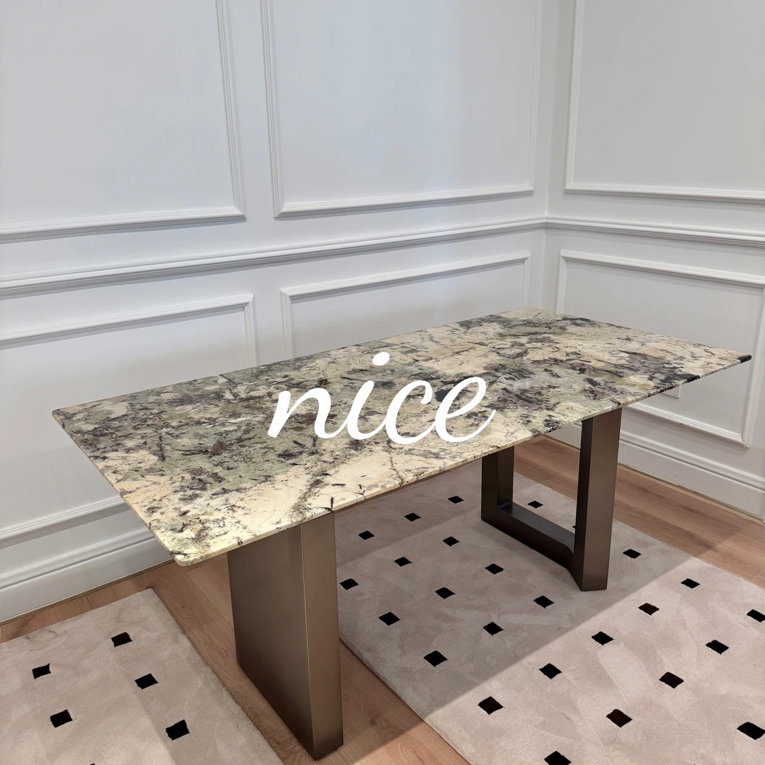 NICE·奢石- 雪山兰家用餐桌天然奢石意式极简