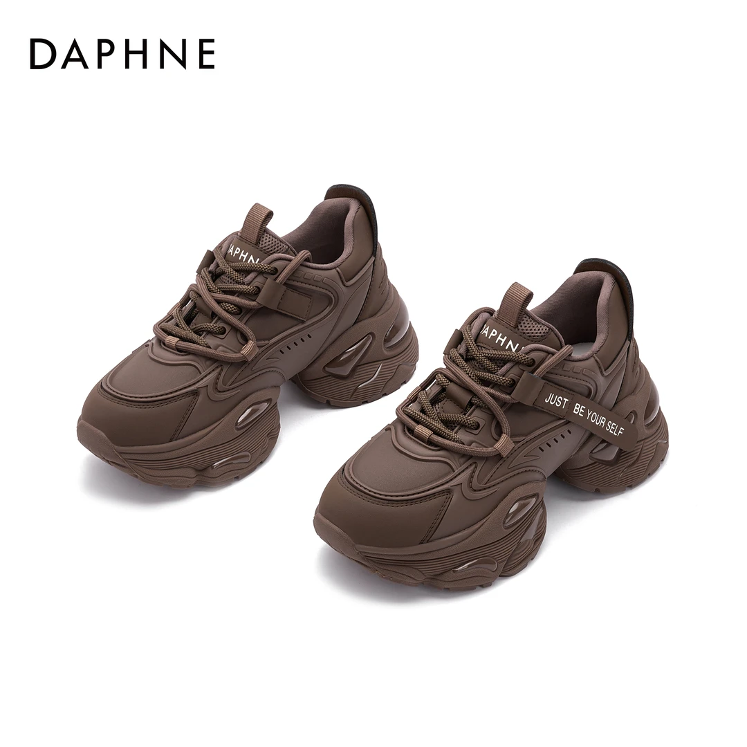 达芙妮厚底老爹鞋2025春季新款美式复古潮流小个子内增高休闲运动