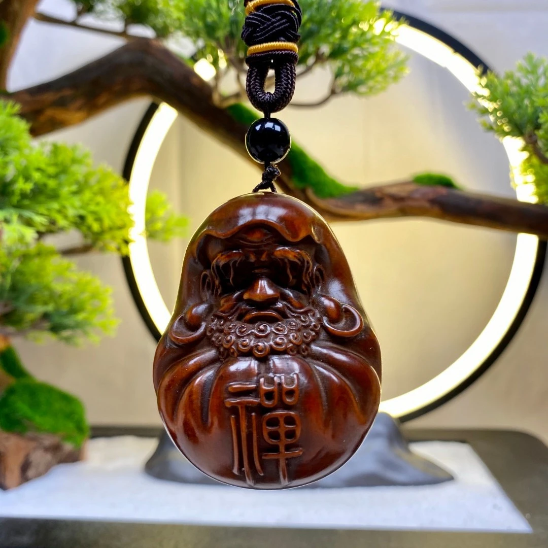 黄杨木仿古悟道达摩手把件 挂件