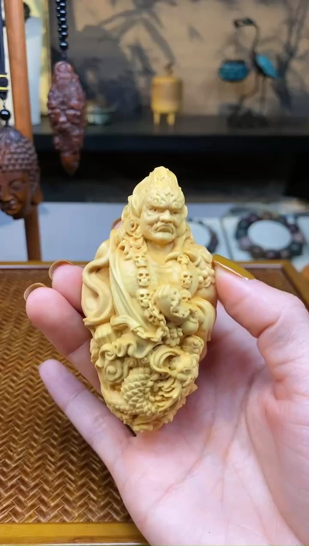 【闪购商品】黄杨木根雕黄杨木不动明王手把件